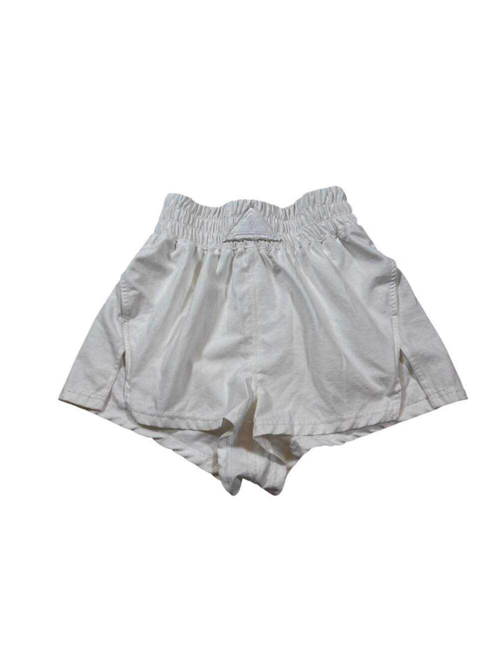 Free People Movement White Smocked Waist Short XS Lightweight Elastic Hem (J995)